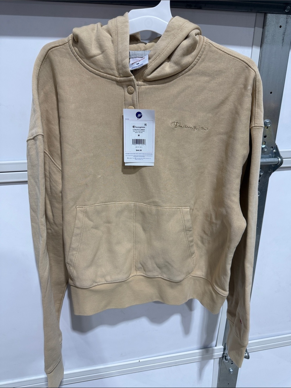 Champion Men’s Crewneck Hoodie in Beige